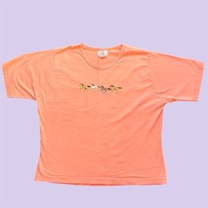 Vintage 90s Y2K Ash Creek Trading Horse Graphic Tee Coral Large